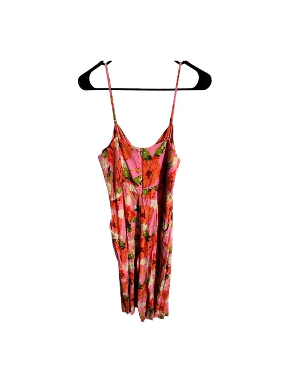 Yumi Kim Mai Tai Pink Floral Wide Leg Jumpsuit Rayon Size 12 - Picture 5 of 11